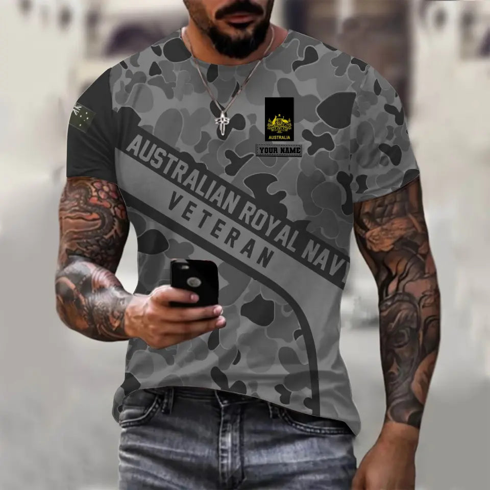 Personalized Australia Soldier/ Veteran Camo With Name And Rank Hoodie 3D Printed - 1699401608