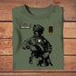 T-shirt personnalisé avec camouflage soldat/vétéran irlandais avec nom et grade imprimé en 3D - 2709230001