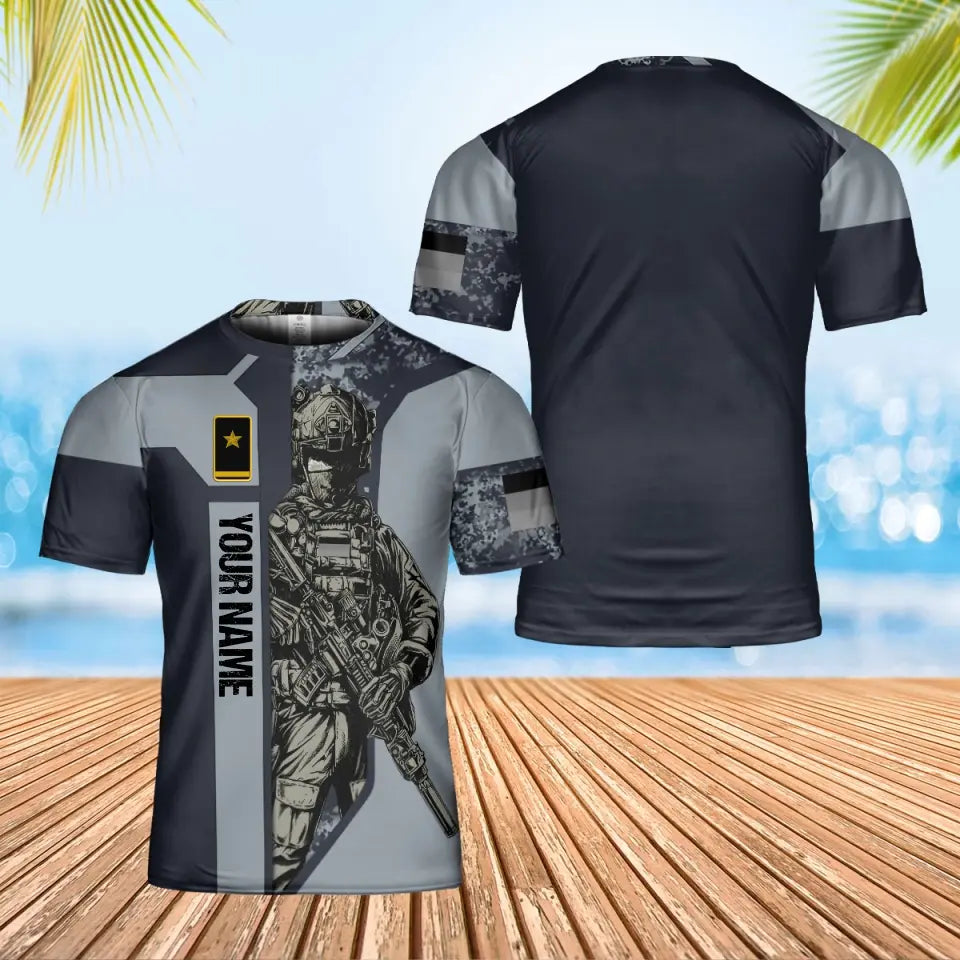 Personalized Germany Soldier/ Veteran Camo With Name And Rank T-shirt 3D Printed - 0402240001