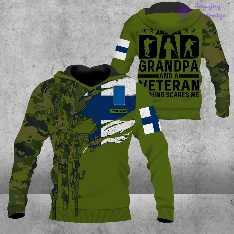 Personalized Finland Soldier/ Veteran Camo With Name And Rank Hoodie - 16886016