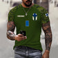 Personalisiertes T-Shirt mit finnischem Soldaten-/Veteranen-Tarnmuster und Namen und Rang, 3D-Druck – 1010230001