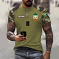 T-shirt personnalisé avec camouflage soldat/vétéran irlandais avec nom et grade imprimé en 3D - 1010230001