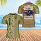 T-shirt personnalisé avec camouflage soldat/vétéran australien avec nom et grade imprimé en 3D - 0402240001