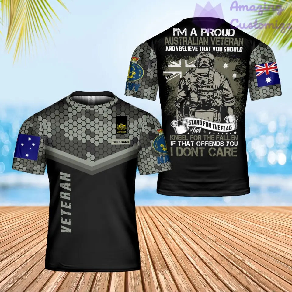 Personalized Australia Soldier/ Veteran Camo With Name And Rank T-Shirt 3D Printed - 0302240003