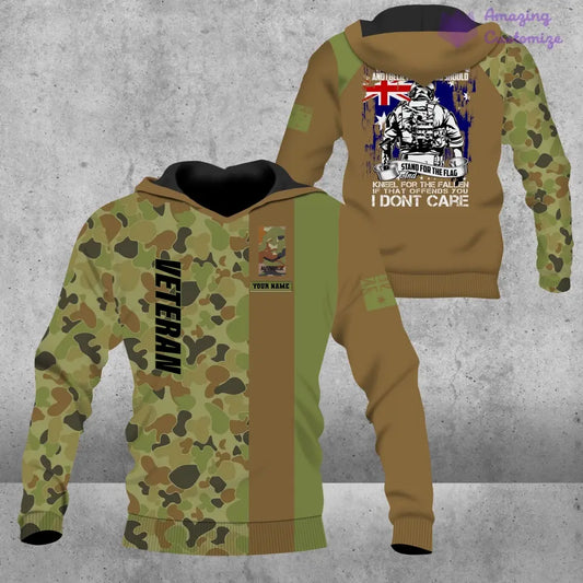 Personalized Australian Soldier/ Veteran Camo With Name And Rank Hoodie - 1689120002