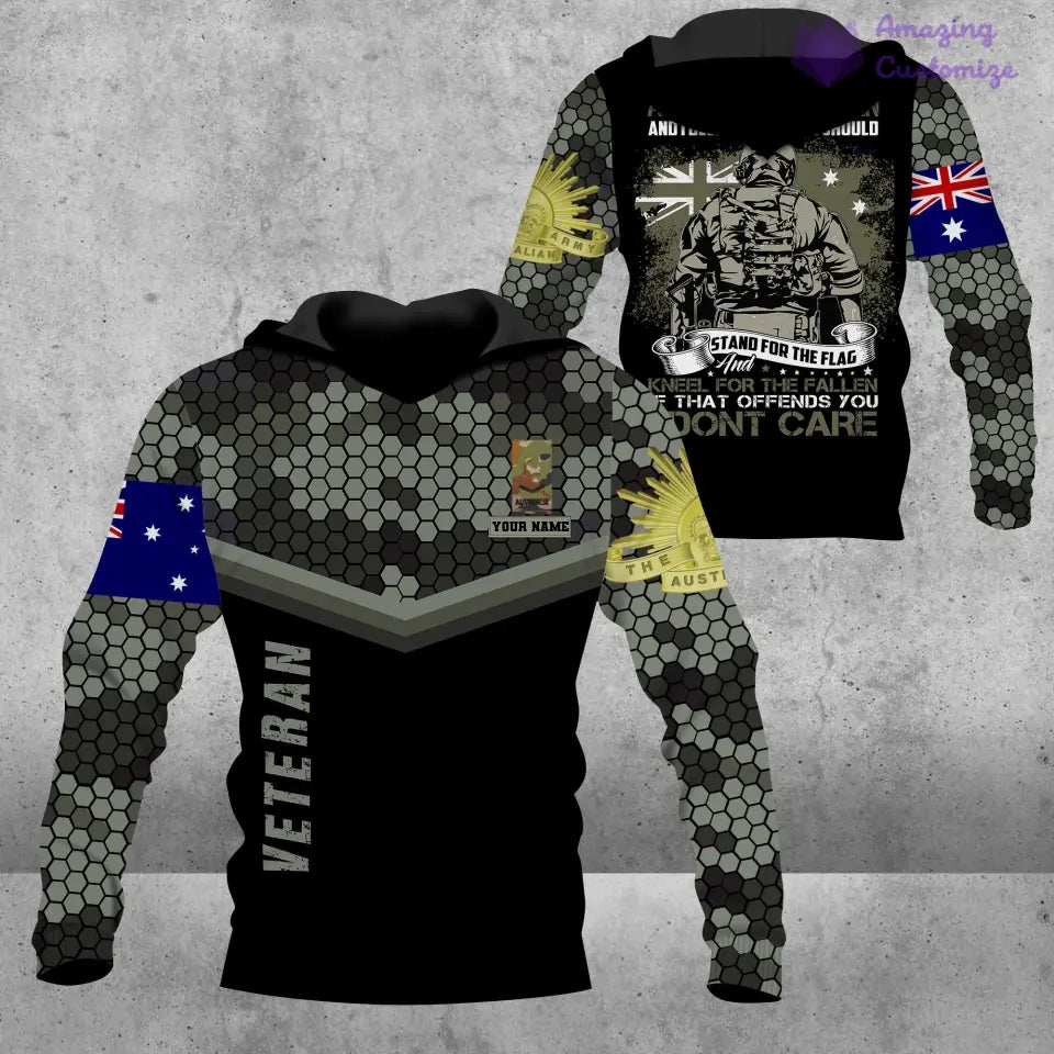 Personalized Australia Soldier/ Veteran Camo With Name And Rank Hoodie 3D Printed - 16897248