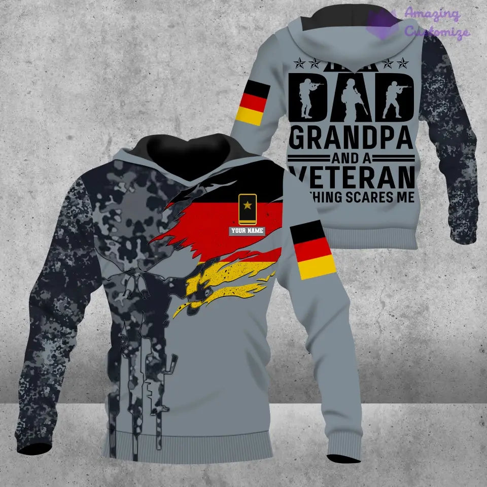 Personalized Germany Soldier/ Veteran Camo With Name And Rank Hoodie 3D Printed - 2207230001