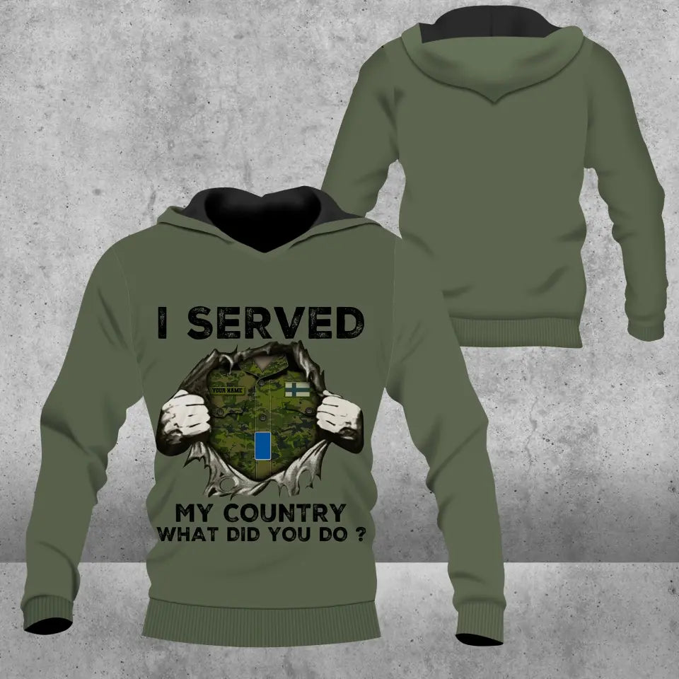 Personalized Finland Soldier/ Veteran Camo With Name And Rank Hoodie 3D Printed - 2509230001