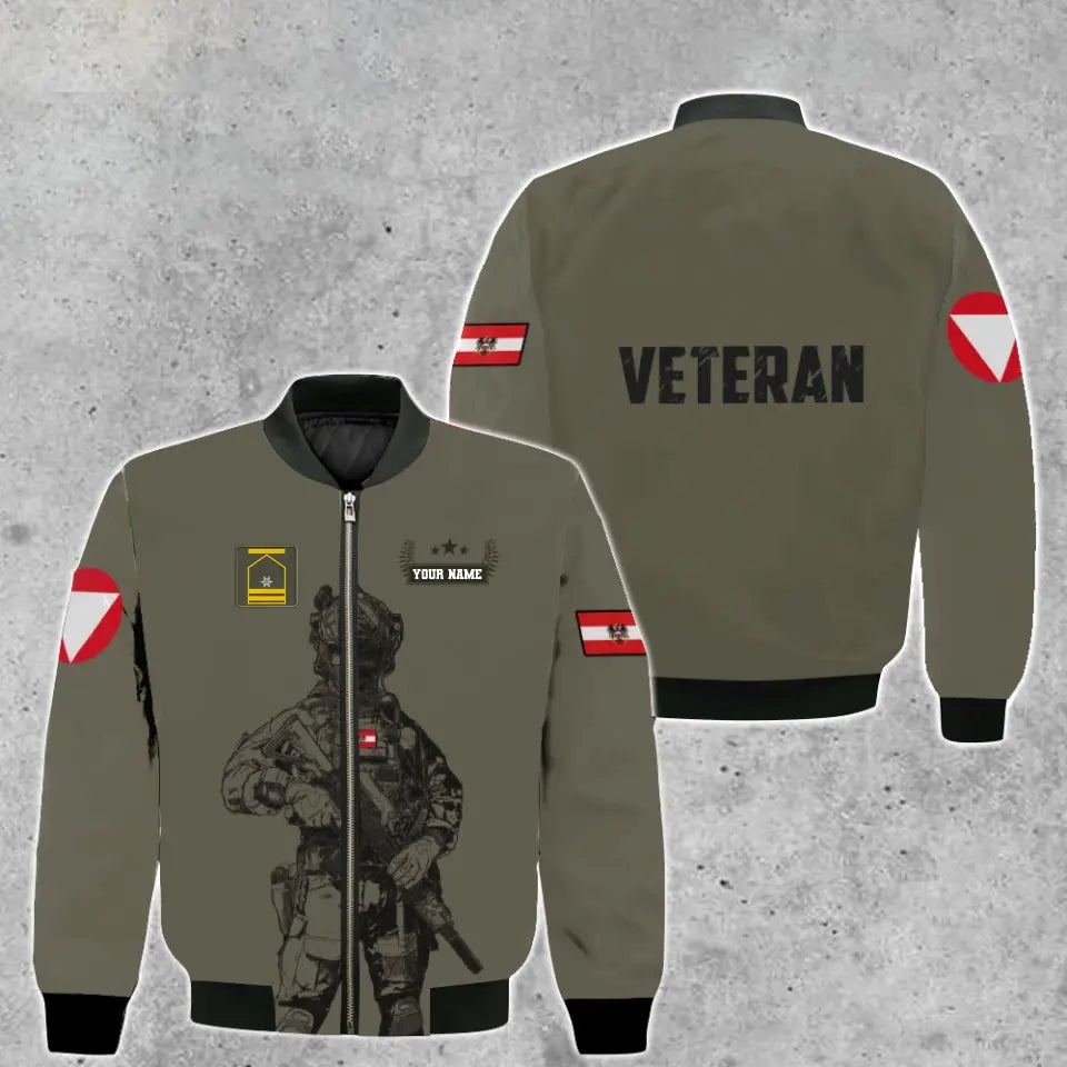 Personalisierter österreichischer Soldat/Veteranen-Hoodie im Camouflage-Design mit Namen und Rang - 16968096