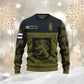 Personalisierter Kapuzenpullover mit 3D-Druck für finnische Soldaten/Veteranen im Camouflage-Muster mit Namen und Rang – 16966368