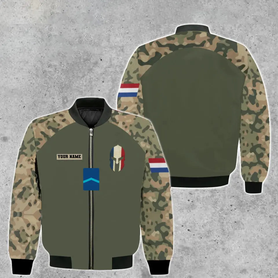 Personalisierter Kapuzenpullover mit Camouflage-Muster für niederländische Soldaten/Veteranen mit Namen und Rang, 3D-Druck – 16968960