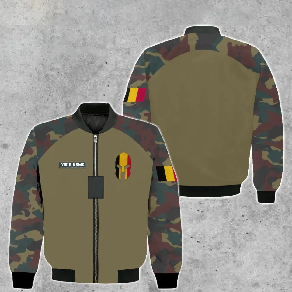 Sweat à capuche personnalisé avec camouflage soldat/vétéran belge avec nom et grade imprimé en 3D - 16968960