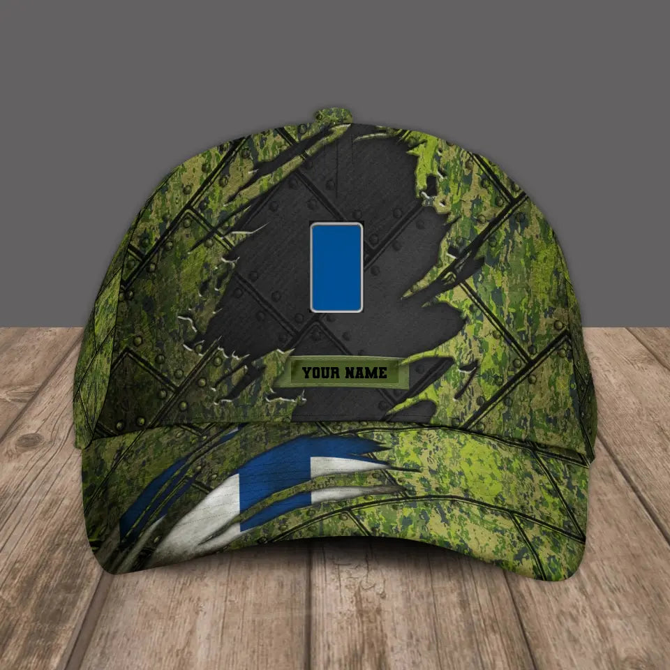 Personalized Rank And Name Finland Soldier/Veterans Camo Baseball Cap - 1705230001 - D04