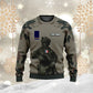 Personalisierter Kapuzenpullover mit Camouflage-Muster für französische Soldaten/Veteranen mit Namen und Rang, 3D-Druck – 2911230001