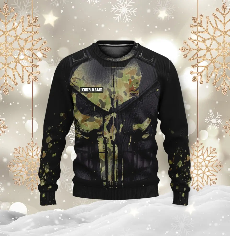 Sweat à capuche personnalisé avec camouflage soldat/vétéran australien avec nom et grade imprimé en 3D - 17013888