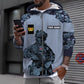 Sweat à capuche personnalisé avec camouflage soldat/vétéran britannique avec nom et grade imprimé en 3D -0512230001