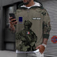 Sweat à capuche personnalisé avec nom et grade de soldat/vétéran de la France imprimé en 3D - 17017344