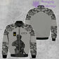 Blouson aviateur personnalisé avec camouflage soldat/vétéran australien avec nom et grade imprimé en 3D - 0511230001