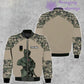 Personalisierte Bomberjacke mit Camouflage-Muster für französische Soldaten/Veteranen mit Namen und Rang, 3D-Druck – 0511230001