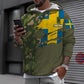 Sweat à capuche personnalisé avec camouflage soldat/vétéran suédois avec nom et grade - 0512230001