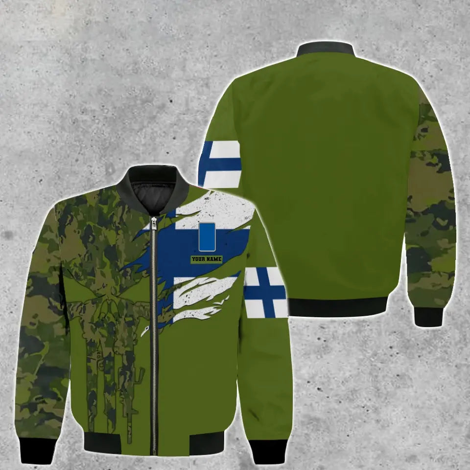 Personalized Finland Soldier/ Veteran Camo With Name And Rank Hoodie - 0512230001