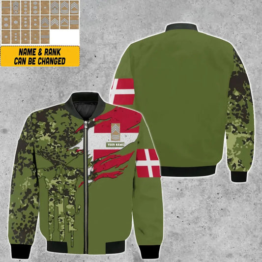 Personalized Denmark Soldier/ Veteran Camo With Name And Rank Hoodie - 0512230001