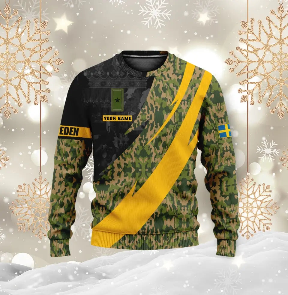 Personalized Sweden Solider/ Veteran Camo With Name And Rank Hoodie 3D Printed - 0512230002