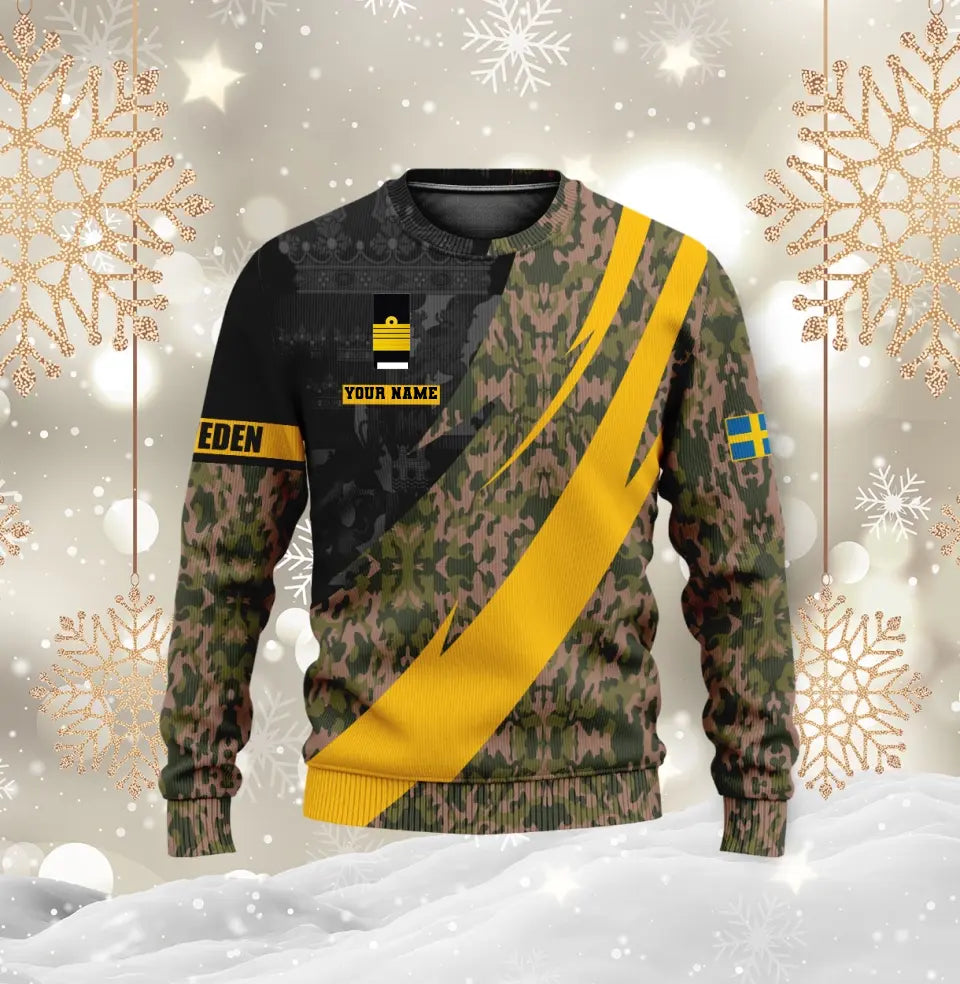 Personalized Sweden Solider/ Veteran Camo With Name And Rank Hoodie 3D Printed - 0512230002