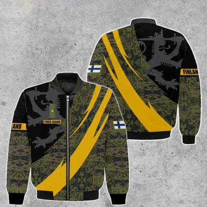 Personalisierter Kapuzenpullover mit 3D-Druck für finnische Soldaten/Veteranen im Camouflage-Muster mit Namen und Rang – 0512230002