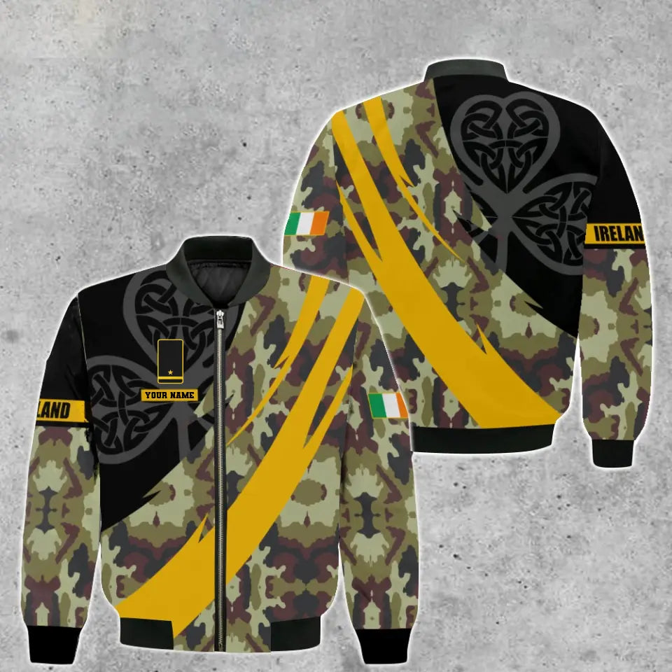 Personalized Ireland Solider/ Veteran Camo With Name And Rank Hoodie 3D Printed - 0512230002