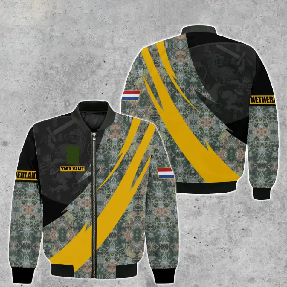 Personalisierter Kapuzenpullover für niederländische Soldaten/Veteranen im Camouflage-Muster mit Namen und Rang, 3D-Druck – 0512230002