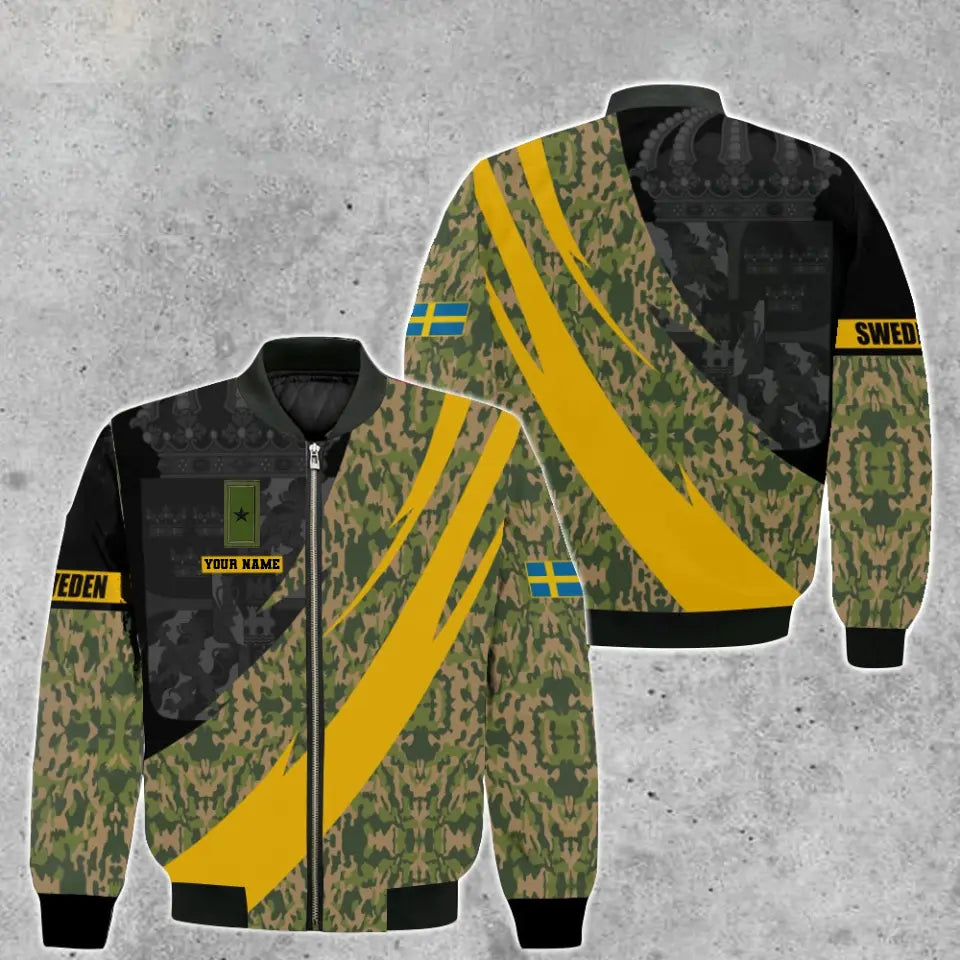 Personalized Sweden Solider/ Veteran Camo With Name And Rank Hoodie 3D Printed - 0512230002