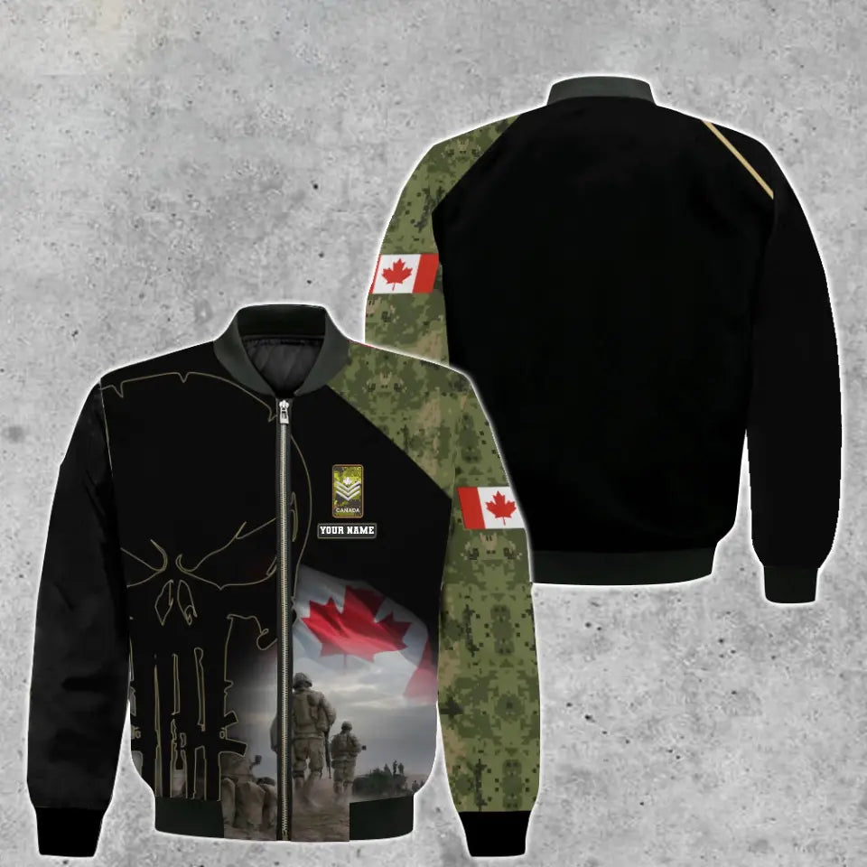 Personalized Canada Soldier/ Veteran Camo With Name And Rank Hoodie 3D Printed - 17017344