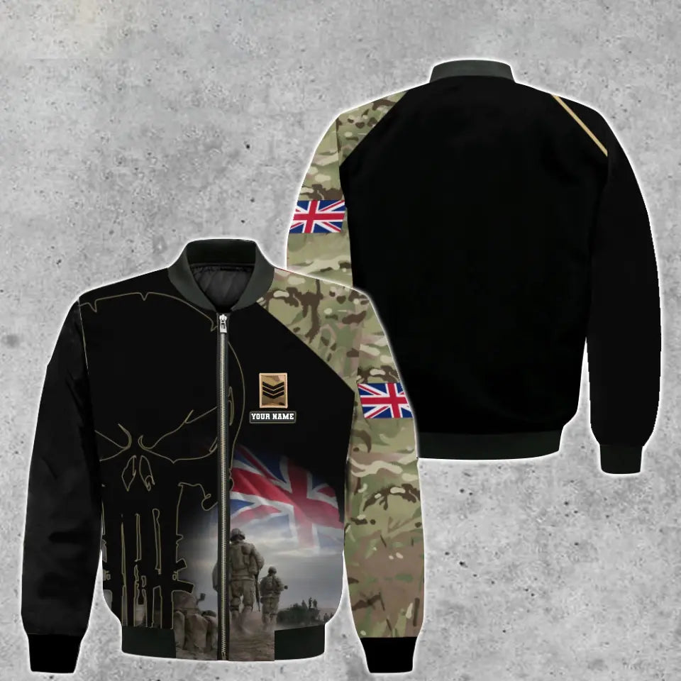 Personalized UK Soldier/ Veteran Camo With Name And Rank Hoodie 3D Printed - 0512230001