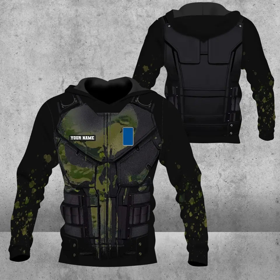 Sweat à capuche personnalisé avec camouflage soldat/vétéran finlandais avec nom et grade imprimé en 3D - 17019936