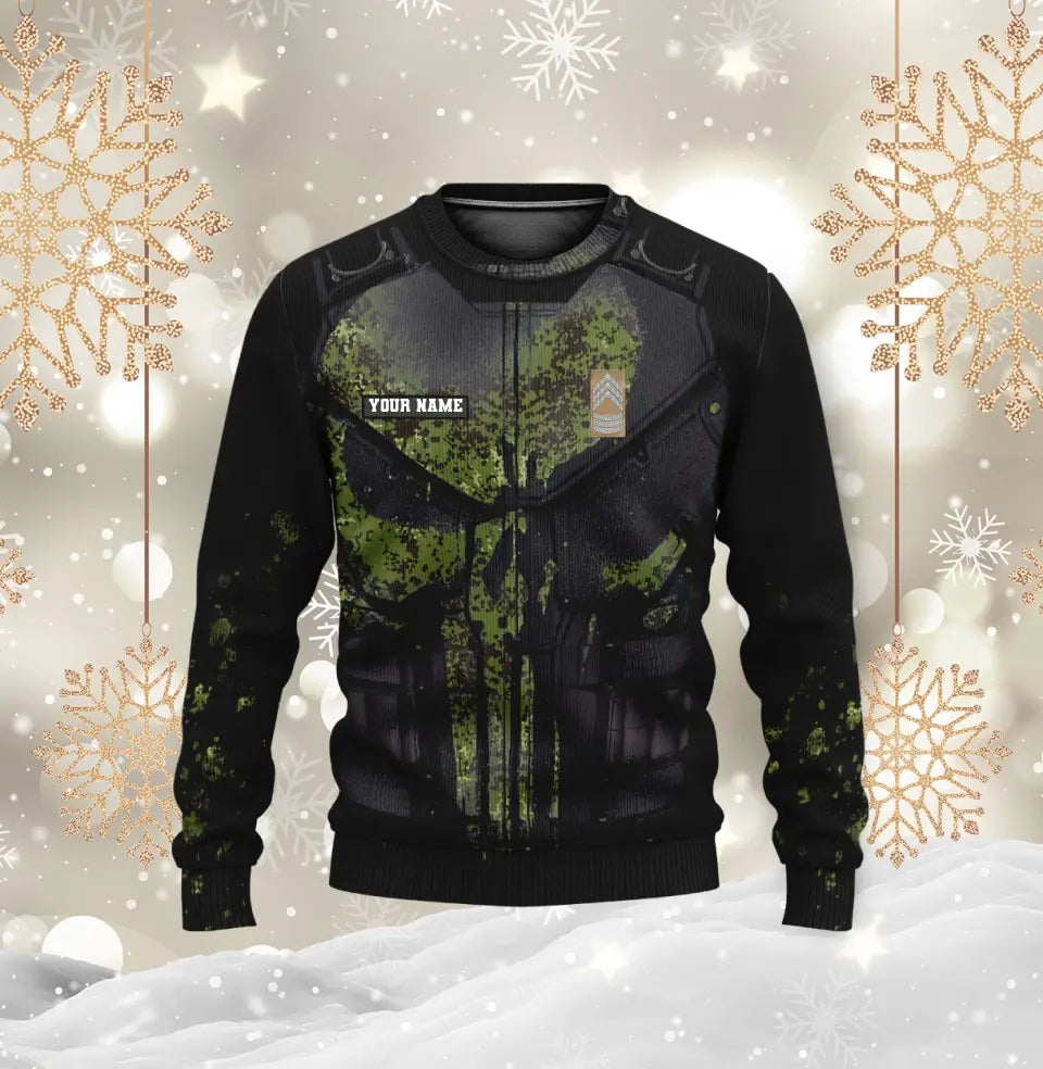 Personalisierter Kapuzenpullover mit Camouflage-Muster für dänische Soldaten/Veteranen mit Namen und Rang – 17019936