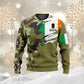 Personalisierter Kapuzenpullover mit Camouflage-Muster für irische Soldaten/Veteranen mit Namen und Rang – 0512230001