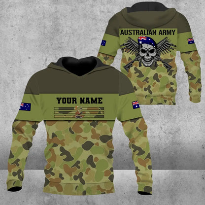 Personalisierter Kapuzenpullover mit Camouflage-Muster für australische Soldaten/Veteranen mit Namen und Rang, 3D-Druck – 17022528