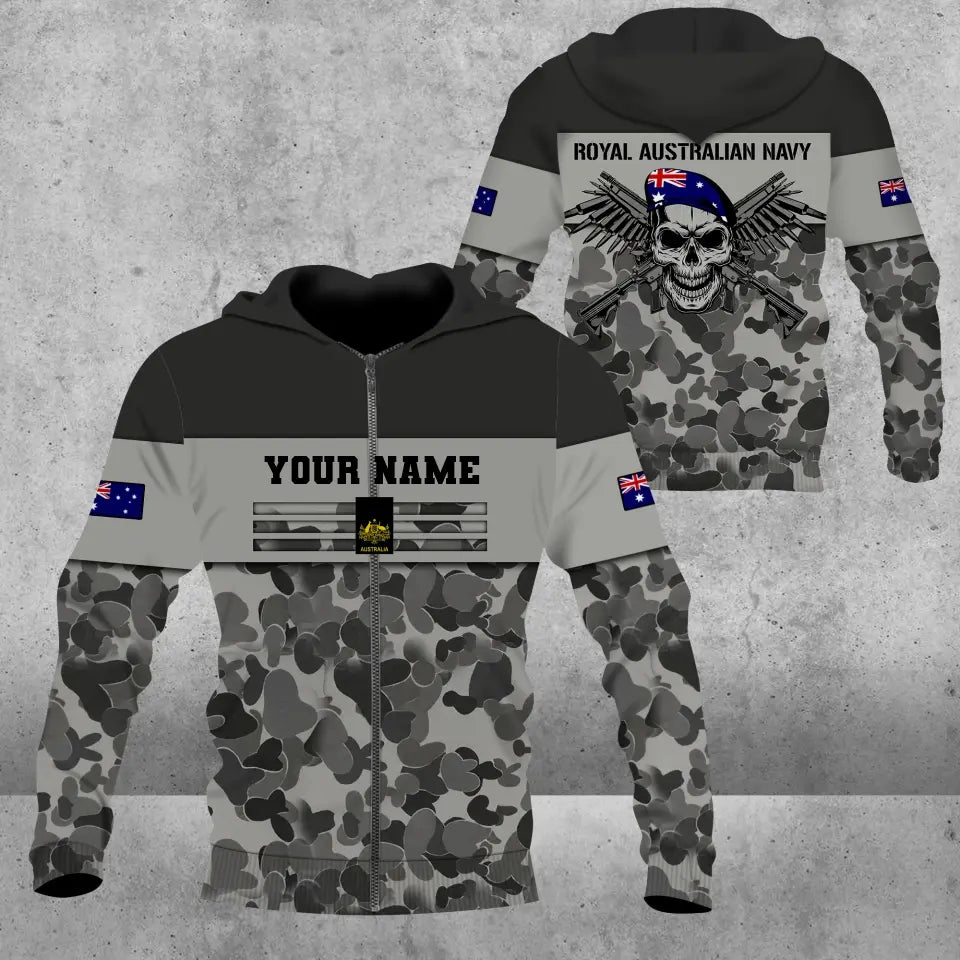 Personalized Australian Soldier/ Veteran Camo With Name And Rank Hoodie 3D Printed - 17022528