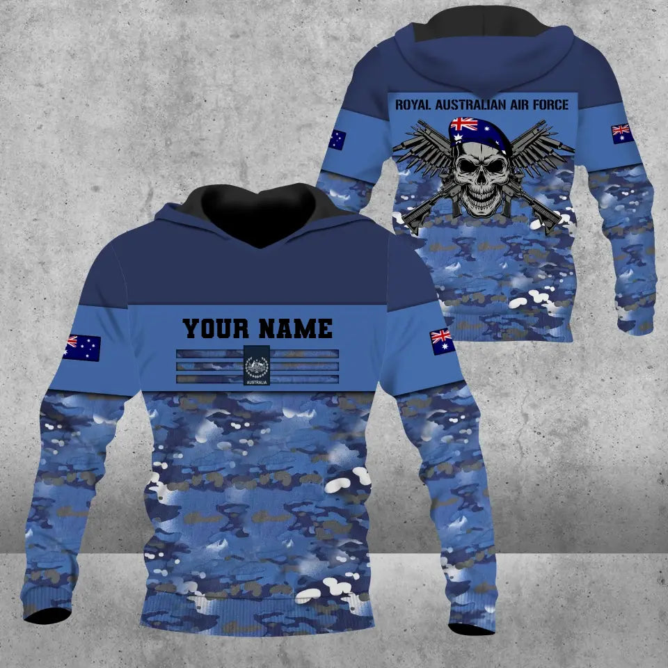 Personalisierter Kapuzenpullover mit Camouflage-Muster für australische Soldaten/Veteranen mit Namen und Rang, 3D-Druck – 17022528