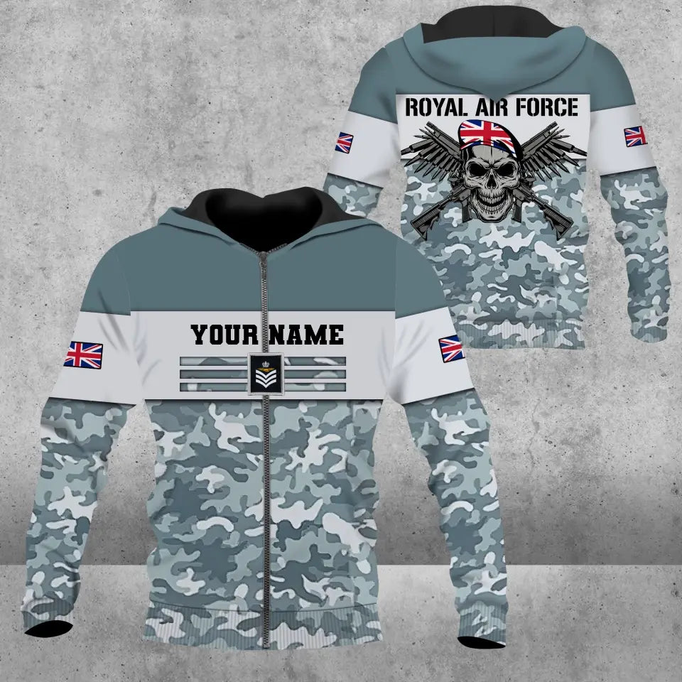 Personalisierte Bomberjacke mit Camouflage-Muster für britische Soldaten/Veteranen, bedruckt mit Namen und Rang -111223001