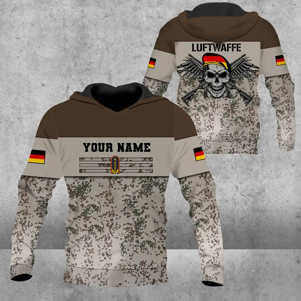 Personalized Germany Soldier/ Veteran Camo With Name And Rank T-shirt 3D Printed - 0502240001