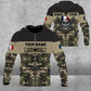 T-shirt personnalisé avec nom et grade de soldat/vétéran de la France imprimé en 3D - 0102240001