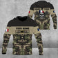 T-shirt personnalisé avec nom et grade de soldat/vétéran de la France imprimé en 3D - 0102240001