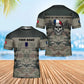 T-shirt personnalisé avec nom et grade de soldat/vétéran de la France imprimé en 3D - 0102240001