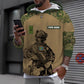 Sweat à capuche personnalisé avec camouflage soldat/vétéran suédois avec nom et grade imprimé en 3D - 17023392