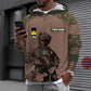 Sweat à capuche personnalisé avec camouflage soldat/vétéran suédois avec nom et grade imprimé en 3D - 17023392