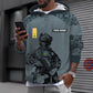 Sweat à capuche personnalisé avec camouflage soldat/vétéran suédois avec nom et grade imprimé en 3D - 17023392