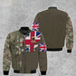 Veste de bombardier personnalisée avec camouflage soldat/vétéran britannique avec nom et grade, imprimée en 3D - 2010230001