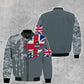 Personalisierte Bomberjacke im Camouflage-Stil für britische Soldaten/Veteranen mit Namen und Rang, 3D-Druck – 2010230001